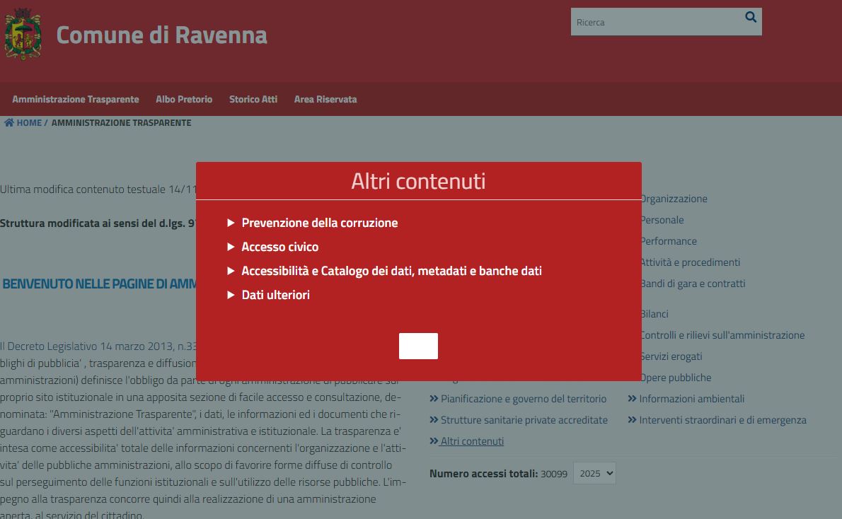 Pubblicato l’avviso di consultazione per l’aggiornamento del Piao sottosezione rischi corruttivi e trasparenza 2026-2028