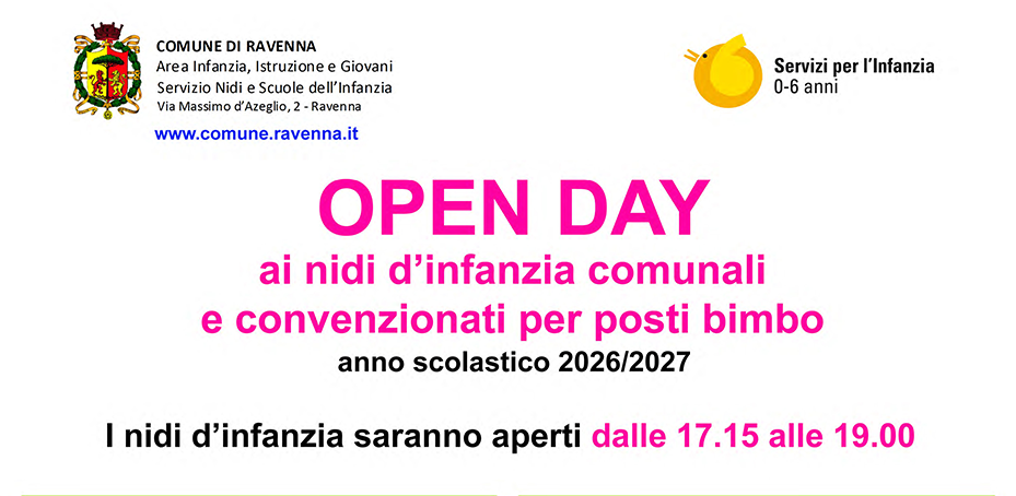 Open Day ai nidi d’infanzia comunali/convenzionati – a.s. 2026/2027