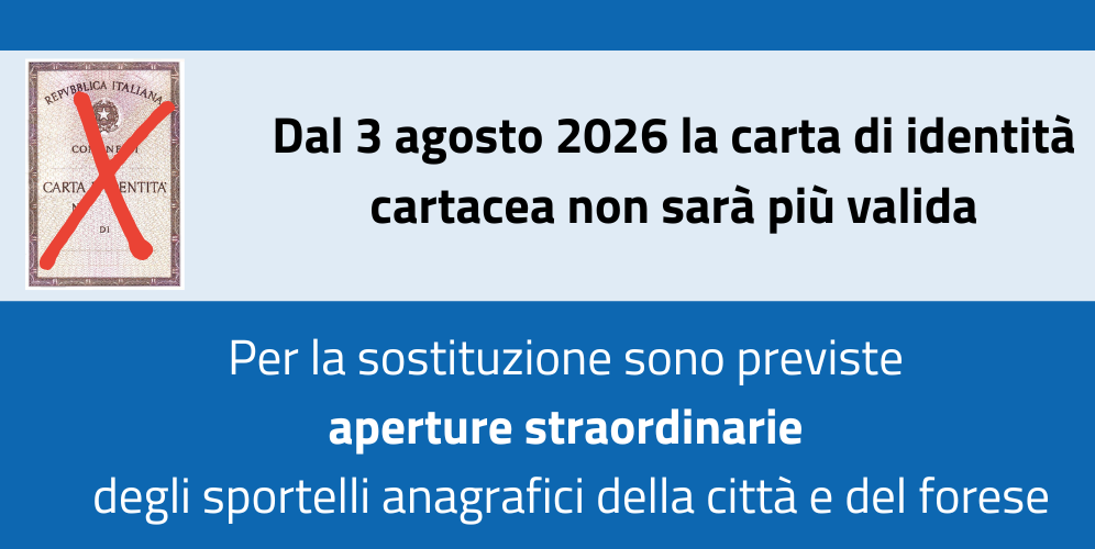Il “mercoledì delle cartacee”, apertura straordinaria degli sportelli anagrafici di città e del forese il mercoledì pomeriggio fino a fine maggio